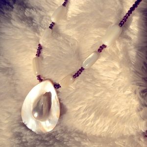 18” custom made blister Pearl necklace w MOP